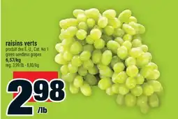 Super C raisins verts | green seedless grapes offer