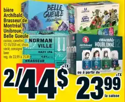 Super C bière Archibald, Brasseur de Montréal, Unibroue, Belle Gueule | beer offer
