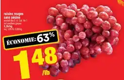 Super C raisins rouges sans pépins | red seedless grapes offer