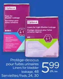 Proxim Option+ Liners for bladder leakage, Pads offer