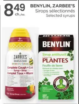 Proxim BENYLIN, ZARBEE'S Selected syrups offer