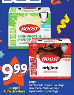Uniprix BOOST Substituts de repas ou poudings sélectionnés/Selected meal replacements or puddings offer