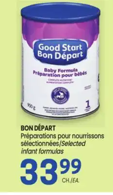 Uniprix BON DÉPART Préparations pour nourrissons sélectionnées/Selected infant formulas offer