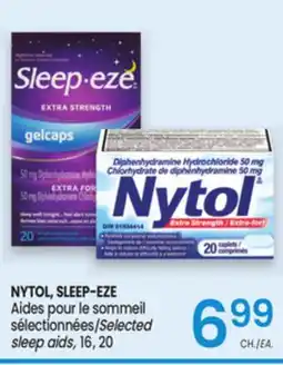 Uniprix NYTOL, SLEEP-EZE Aides pour le sommeil sélectionnées/Selected sleep aids offer