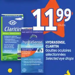 Uniprix HYDRASENSE, CLARITIN Gouttes oculaires sélectionnées/Selected eye drops offer