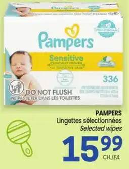 Uniprix PAMPERS Lingettes sélectionnées/Selected wipes offer