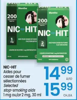 Uniprix NIC-HIT Aides pour cesser de fumer sélectionnées/Selected stop-smoking aids offer