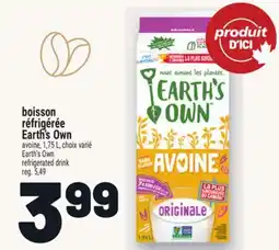 Metro BOISSON RÉFRIGÉRÉE EARTH'S OWN | EARTH'S OWN REFRIGERATED DRINK offer