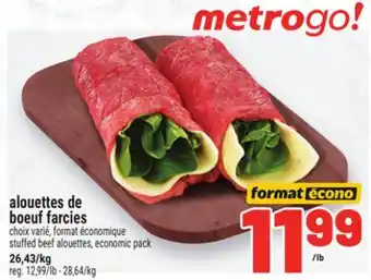 Metro ALOUETTES DE BŒUF FARCIES | STUFFED BEEF ALOUETTES, ECONOMIC PACK offer