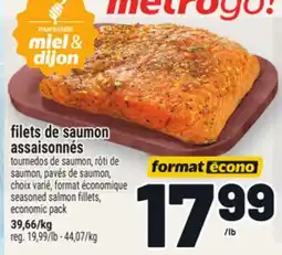 Metro FILETS DE SAUMON ASSAISONNÉS | SEASONED SALMON FILLETS offer