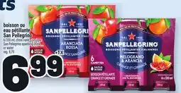 Metro BOISSON OU EAU PÉTILLANTE SAN PELLEGRINO | SAN PELLEGRINO SPARKLING DRINK OR WATER offer