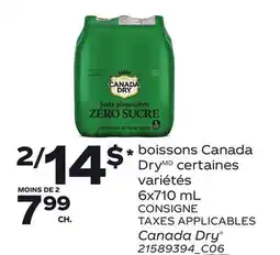 Provigo BOISSONS CANADA DRY, 6x710 mL | CANADA DRY offer