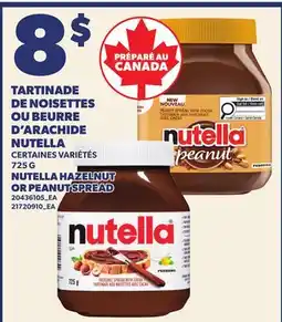 Provigo TARTINADE DE NOISETTES OU BEURRE D'ARACHIDE NUTELLA, 725 | NUTELLA HAZELNUT OR PEANUT SPREAD offer