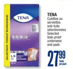 Jean Coutu TENA Selected leak-proof underwear and pads offer