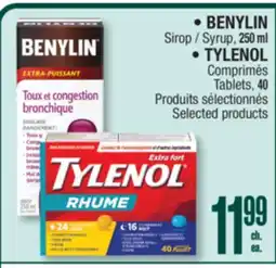 Jean Coutu • BENYLIN Syrup, 250 ml • TYLENOL Tablets, 40 offer