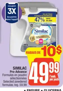 Jean Coutu SIMILAC Pro-Advance Formula Selected powdered offer