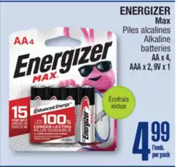 Jean Coutu ENERGIZER Max Piles alcalines Alkaline batteries offer