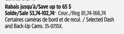 Canadian Tire Selected Dash and Back-Up Cams offer
