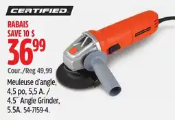Canadian Tire CERTIFIED 4.5 Angle Grinder, 5.5A offer