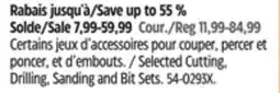 Canadian Tire MAXIMUM Selected Cutting, Drilling, Sanding and Bit Sets offer