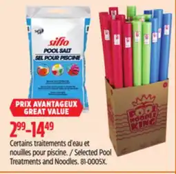 Canadian Tire Siffo Selected Pool Treatments and Noodles offer