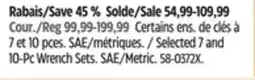Canadian Tire Maximum Selected 7 and 10-Pc Wrench Sets offer