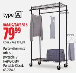 Canadian Tire Type A Heavy-Duty Portable Closet offer