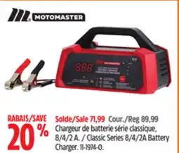 Canadian Tire MotoMaster Classic Series 8/4/2A Battery Charger offer