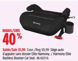 Canadian Tire Harmony Elite Backless Booster Car Seat offer
