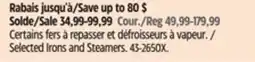 Canadian Tire Selected Irons and Steamers offer
