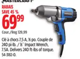 Canadian Tire Mastercraft 1⁄2˝ Impact Wrench, 7.5A offer