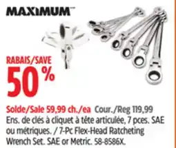 Canadian Tire MAXIMUM 7-Pc Flex-Head Ratcheting Wrench Set offer