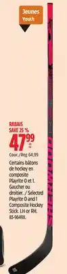 Canadian Tire Sherwood Selected Playrite 0 and 1 Composite Hockey Stick offer