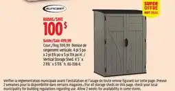 Canadian Tire Suncast Vertical Storage Shed offer