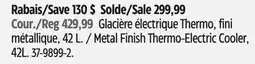 Canadian Tire Metal Finish Thermo-Electric Cooler offer