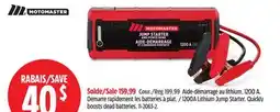 Canadian Tire MOTOMASTER 1200A Lithium Jump Starter offer