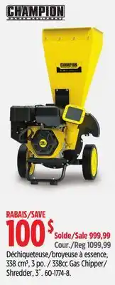 Canadian Tire 338cc Gas Chipper/ Shredder offer