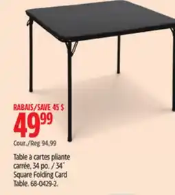 Canadian Tire for Living 34 Square Folding Card Table offer