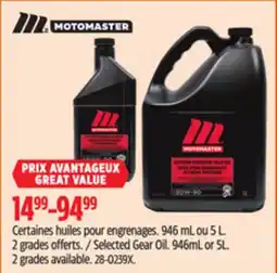 Canadian Tire Motomaster Selected Gear Oil offer