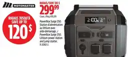 Canadian Tire MOTOMASTER PowerBox Surge 250. Lithium power station and jump starter offer