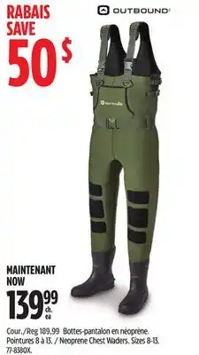 Canadian Tire OUTBOUND Neoprene Chest Waders offer