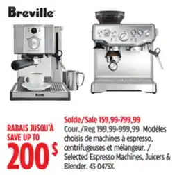 Canadian Tire Breville Selected Espresso Machines, Juicers & Blender offer
