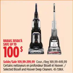Canadian Tire Selected Bissell and Hoover Deep Cleaners offer