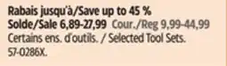 Canadian Tire Mastercraft Selected Tool Sets offer
