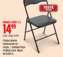Canadian Tire Padded Vinyl Folding Chair, Black offer
