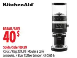 Canadian Tire Kitchen Aid Burr Coffee Grinder offer