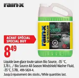 Canadian Tire Rain-x- Bio Source All-Season Windshield Washer Fluid, -35°C offer