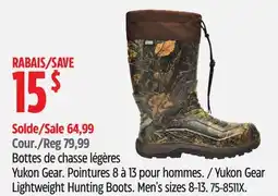 Canadian Tire Yukon Gear Lightweight Hunting Boots offer