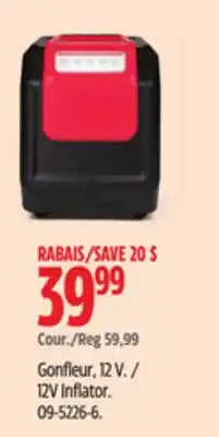 Canadian Tire Motomaster 12V Inflator offer