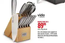 Canadian Tire VIDA PAR PADERNO 14-Pc Knife Block Set with Natural Wood Block offer
